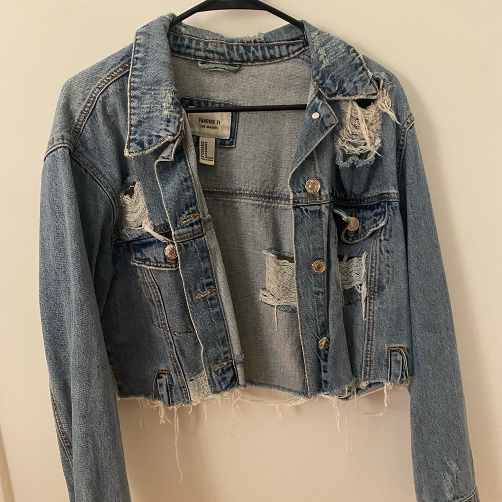 Forever 21 crop Jean jacket